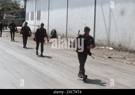 Libanonkrieg 1982 Beirut / Libanonkrieg 82 - Multinationale Friedenssicherungskräfte Französische Fallschirmjäger Stockfoto