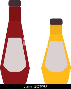 Ketchup und Senf Flaschen Stock Vektor