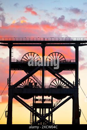 Leitwerk Gneisenau am Morgen, Stadtpark Gneisenau, Deutschland, Nordrhein-Westfalen, Ruhrgebiet, Dortmund Stockfoto