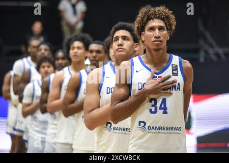 Dominikanische Republik Basketball-U18-Nationalmannschaft. FIBA Basketball Americup U18 - Buenos Aires 2024 Stockfoto