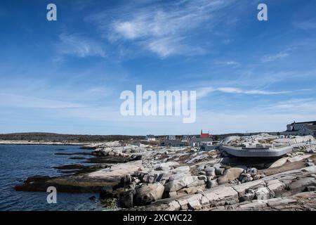 Aussichtsplattform in Peggy's Cove, Nova Scotia, Kanada Stockfoto