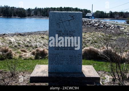 Memorial auf Oak Island, Nova Scotia, Kanada Stockfoto