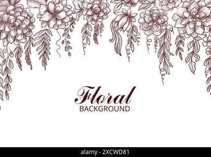 Dekorative Handzeichnung Blume Skizze Hintergrund Stock Vektor