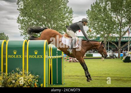 Spitzenreitersport bei Spruce Meadows in Calgary Stockfoto