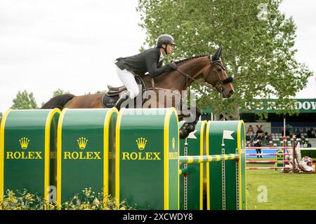 Spitzenreitersport bei Spruce Meadows in Calgary Stockfoto