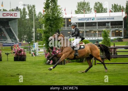 Spitzenreitersport bei Spruce Meadows in Calgary Stockfoto