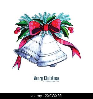 Schöne weihnachtsglocken Ornament Elemente Aquarellhintergrund Stock Vektor