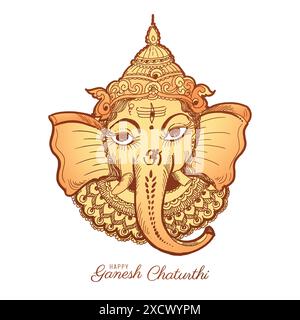 Happy ganesh Chaturthi-Skizzenkarte Illustration Stock Vektor