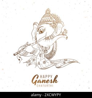 Künstlerische Skizze ganesh Chaturthi Festivalkarte Hintergrund Stock Vektor