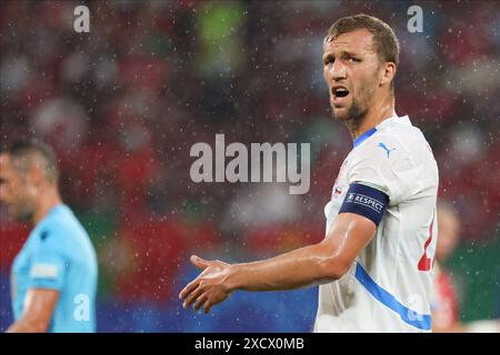 Hamburg, Deutschland. Juni 2024. Tomáš Sou?EK aus Tschechien ist am 18. Juni 2024 während des UEFA Euro 2024-Spiels zwischen Portugal und Tschechien in der Red Bull Arena zu sehen (Endstand Portugal 2-1 Tschechien) (Foto: Sergei Mikhailichenko/SOPA Images/SIPA USA). Credit: SIPA USA/Alamy Live News Stockfoto