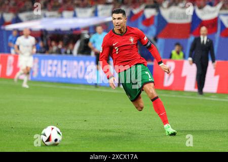 Hamburg, Deutschland. Juni 2024. Cristiano Ronaldo aus Portugal wird am 18. Juni 2024 während des EURO-Spiels zwischen Portugal und S Tschechische Republik in der Red Bull Arena (Endstand Portugal 2-1 Tschechische Republik) in Aktion gesehen. Credit: SOPA Images Limited/Alamy Live News Stockfoto