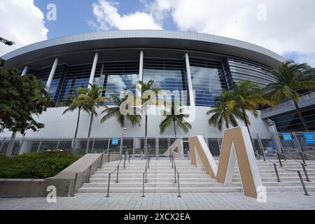 Ein allgemeiner Überblick über den LoanDepot Park, Freitag, 11. August 2023, in Miami. Stockfoto