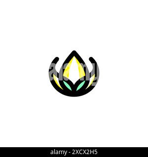 Modernes Design Mit Blumenlotus-Logo. Organisches Logo Stock Vektor