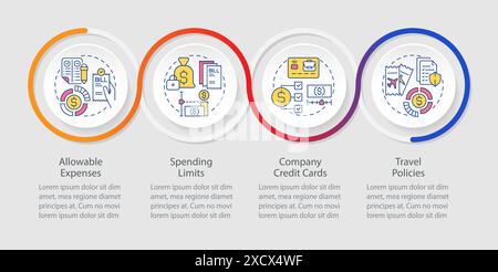 Infografik-Vorlage für Richtlinienverlauf für Organisationsausgaben Stock Vektor