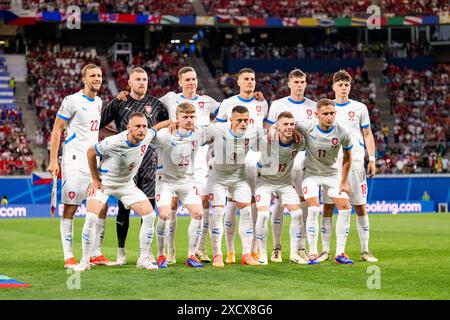 Leipzig, Deutschland. Juni 2024. Das Startelf Tschechiens für das UEFA Euro 2024 Spiel in der Gruppe F zwischen Portugal und Tschechien in der Red Bull Arena in Leipzig. Stockfoto