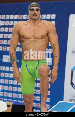 Chartres, Frankreich. Juni 2024. Florent Manaudou, Heat Men's 100 M Freestyle während der französischen Schwimmmeisterschaft 2024 am 18. Juni 2024 im Odyssée Aquatic Complex in Chartres, Frankreich - Foto Laurent Lairys/DPPI Credit: DPPI Media/Alamy Live News Stockfoto