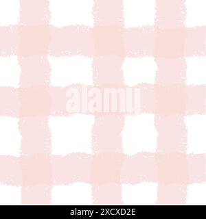 Vektor Hand gezeichnet niedliches kariertes Muster. Cottagecore Doodle Plaid geometrische halbtransparente einfache Textur. Kreuzungslinien. Abstrakt süß zart Stock Vektor
