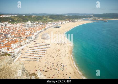 Der Strand in Nazare, Portugal Stockfoto