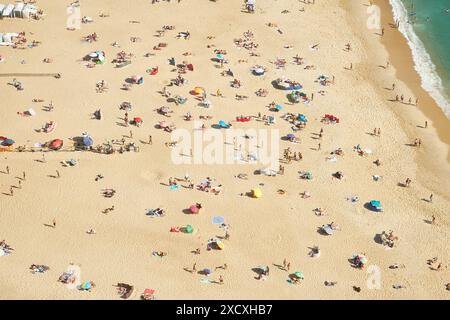 Der Strand in Nazare, Portugal Stockfoto