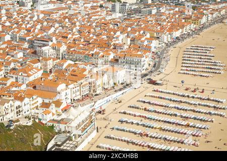 Der Strand in Nazare, Portugal Stockfoto