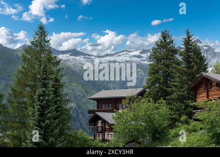 Geographie / Reise, Schweiz, Wallis, Blick auf mit dem Großen Wannenhorn, Bellwald, Wallis, ADDITIONAL-RIGHTS-CLEARANCE-INFO-NOT-AVAILABLE Stockfoto