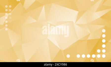 Abstrakter und moderner gelblicher orangefarbener Polygon-Vektor-Muster-Hintergrund. 3D-Vollbild-dreieckiger futuristischer Hintergrund mit niedrigem Poly-Stil und Kopierraum. Stockfoto