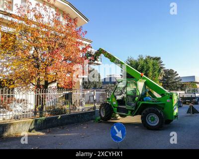 Italien, Casorezzo, Kran, laufende Arbeiten Stockfoto