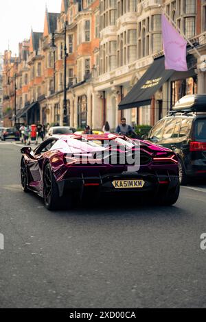 Lamborghini Revuelto auf Viola Bast Stockfoto