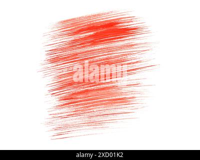 Dynamische naive Linien. Rote Striche mit dichter Abstandsdauer. Einfache Elemente, die schöne geometrische Verzierung erzeugen. Abstrakte Textur. Aquarellabbildung. Stockfoto