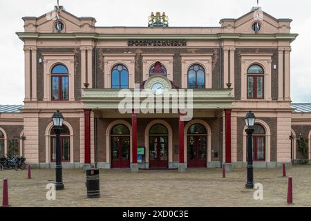 Eintritt zum Eisenbahnmuseum Utrecht in den Niederlanden. Stockfoto