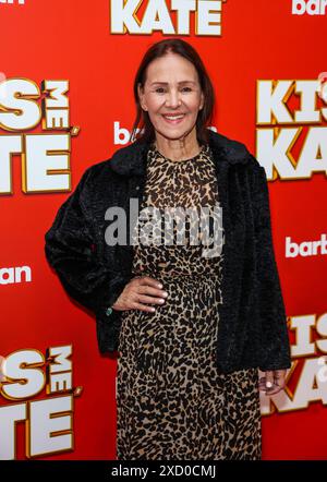 Dame Arlene Phillips besucht den Presseabend für „Kiss Me, Kate“ im Barbican Theater in London. Stockfoto