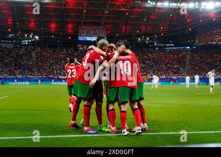 Portugiesische Spieler während des UEFA Euro 2024-Spiels zwischen Portugal und Tschechien, Gruppe F, Datum 1, spielten am 18. Juni 2024 im Red Bull Arena Stadium in Leipzig. (Foto: Bagu Blanco/SIPA USA) Stockfoto