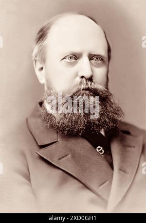 Othniel Charles Marsh (1831-1899), amerikanischer Professor für Paläontologie am Yale College und Präsident der National Academy of Sciences. Marsh, der 80 neue Arten von Dinosauriern entdeckte, konkurrierte mit dem Paläontologen Edward Drinker Cope von den 1870s bis 1890s in einer Zeit der wilden westamerikanischen Fossilienjagd Expeditionen bekannt als die "Bone Wars". Stockfoto