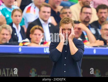 Stuttgart, Deutschland. Juni 2024. DFB-Trainer Julian Nagelsmann, Bundestrainer, Nationaltrainer, beim Gruppenspiel DEUTSCHLAND - UNGARN der UEFA-Europameisterschaften 2024 am 19. Juni 2024 in Stuttgart. Fotograf: ddp Images/STAR-Images Credit: ddp Media GmbH/Alamy Live News Stockfoto