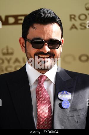 Scheich Joaan bin Hamad bin Khalifa Al Thani am zweiten Tag von Royal Ascot auf der Ascot Racecourse, Berkshire. Bilddatum: Mittwoch, 19. Juni 2024. Stockfoto