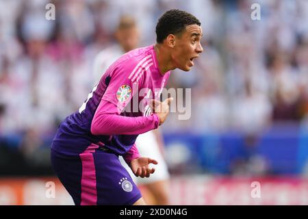 Stuttgart, Deutschland. Juni 2024. Jamal Musiala spielte während des UEFA Euro 2024-Spiels zwischen Deutschland und Ungarn, Gruppe A, DATE 2, am 19. Juni 2024 im Mercedes-Benz Arena Stadion in Stuttgart. (Foto: Bagu Blanco/PRESSINPHOTO) Credit: PRESSINPHOTO SPORTS AGENCY/Alamy Live News Stockfoto