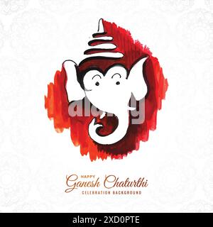 Aquarellfarbe ganesh Chaturthi-Kartenkonzept Hintergrund Stock Vektor