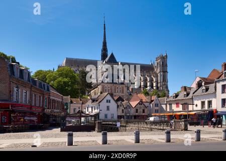 Amiens, Frankreich - 29. Mai 2020: Die Kathedrale Basilika unserer Lieben Frau von Amiens (französisch: Basilique Cathédrale Notre-Dame d'Amiens) oder einfach Amiens Cathed Stockfoto