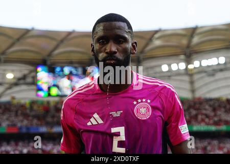 Stuttgart, Deutschland. Juni 2024. Der deutsche Antonio Rudiger während des Fußball-Europameisterspiels 2024 zwischen Deutschland und Ungarn in der Stuttgart Arena, Stuttgart, Deutschland - Mittwoch, 19. Juni 2024. Sport - Fußball . (Foto: Spada/LaPresse) Credit: LaPresse/Alamy Live News Stockfoto