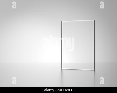 Glas isoliert auf grauem Hintergrund. 3D-Abbildung. Stockfoto