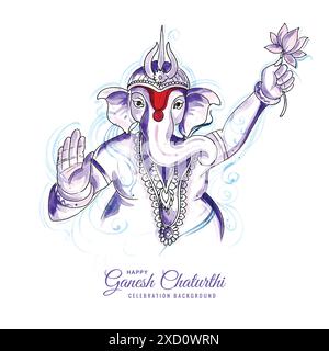 Aquarellfarbe ganesh Chaturthi-Kartenkonzept Hintergrund Stock Vektor