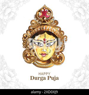 Happy durga pooja indian Festival Card Hintergrund Stock Vektor