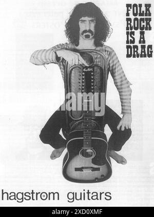 1967 Hangstrom-Gitarren-Werbespot mit Frank Zappa Stockfoto