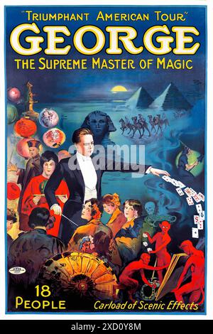 George, der Oberste Meister der Magie, um 1929. - Poster Mit Vintage-Druck Stockfoto