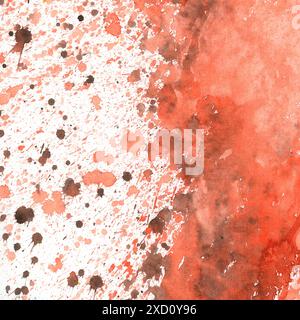 Lebendige abstrakte Aquarelltöne in Rot- und Schwarztönen, die Energie und Kreativität zum Ausdruck bringen Stockfoto