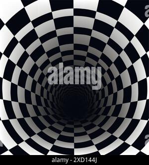 Schachbrettmuster-Hintergrund mit Perspektive-Effekt Stock Vektor