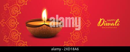 Happy diwali schönes Bannerkartendesign Stock Vektor