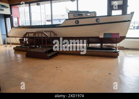 Perce's Boot im Maritime Museum of the Atlantic an der Uferpromenade in Halifax, Nova Scotia, Kanada Stockfoto