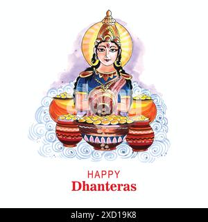 Shubh Dhanteras Göttin Laxami-Feier Hintergrund Stock Vektor