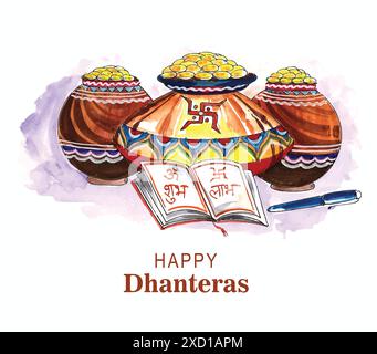 Schöne glückliche Dhanteras goldene Münzen Feier Hintergrund Stock Vektor